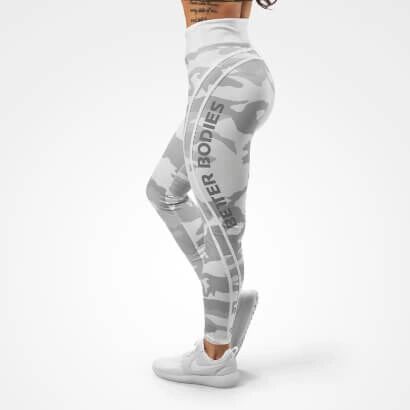 Better Bodies Camo High Tights, White Camo, S