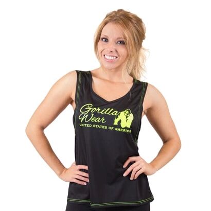 Gorilla Wear Odessa Cross Back Tanktop Black/neon Lime, Xs