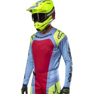 Alpinestars 2024 Techstar Ocuri Jersey Light Blue/yellow Fluo/red Berry - Publicité