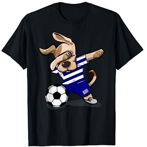 Teeisle Greece Soccer Dabbing Dog Grèce Fans Maillot grec pour les amateurs de football T-Shirt - Publicité