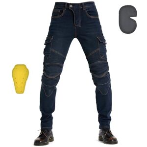 oFzimTo Pantalon Moto Homme Homologué, Jean Moto, Vêtement Moto Stretch, Hiver/Été, Multicolore Facultatif (Blue,XL) - Publicité