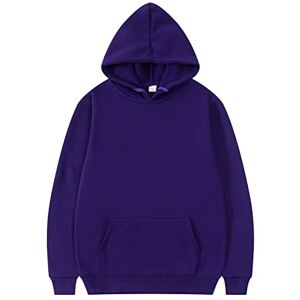 Minetom Survêtement Homme Ensemble Jogging Unisexe Sweats À Capuche Et Sport Pantalons Automne Hiver Gym Jogging Sportswear Tenue De Couple B Violet XXL - Publicité