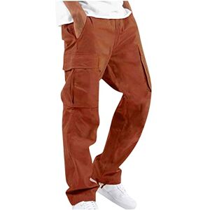 Generic Pantalon Homme Training Boulanger Extensible Sportswear Cargo Lange Baggy mit seitentaschen D'elephant Jogging Parachute Large Survêtements Golf Chasse Stretch Baggy Jogging Homme Orange XL - Publicité