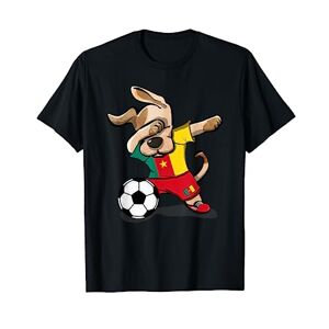 TeeIsle Cameroun Football Dabbing Dog Cameroun Football Drapeau Camerounais Football T-Shirt - Publicité