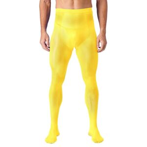 JanJean Pantalon Homme Leggings Danse Yoga Ballet Gymnastique Transparent Collant Pantyhose Stocking Lingerie L-XL Jaune A XL - Publicité