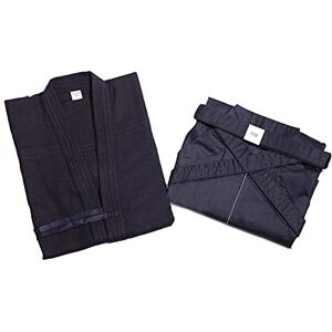 INSTO Mens Femmes Japonais Traditionnel Kendo Martial Arts Uniforme Karaté Kung Fu Ninja Aikido Vestes Keikogi Kendo Et Hakama Pants Vêtements,Darkblue + Noir,Xl/180 - Publicité