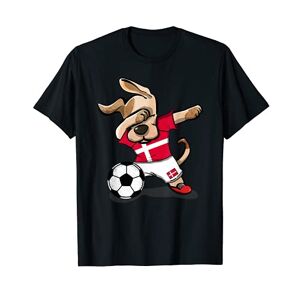 TeeIsle Danemark Football Dabbing Dog Danemark Football Drapeau danois Football T-Shirt - Publicité