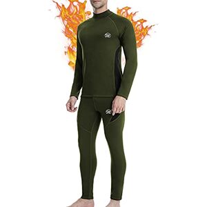 MEETWEE Ensemble de sous-Vêtement Thermique Homme,Quick Dry Haut Maillot de Corps & Pantalon Bas pour Chasse Ski Running,M,U5-vert - Publicité