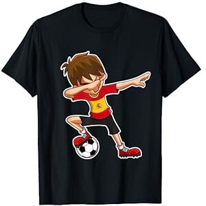 Tamponnant du Monde de Football de l'Équipe de FC Dabbing Football Garçon Espagne Jersey, Espagnol Enfants Dab T-Shirt - Publicité