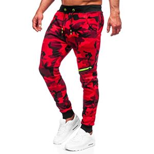 BOLF Homme Pantalons de Sport avec Imprime de Survetement d'entrainement de Football de Fitness de Athletique Joggeur de Course Slim Fit Street Style KK04 Rouge XXL [6F6] - Publicité