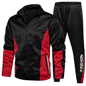 FAFAN Survêtement pour Hommes Ensemble Sweat à Capuche Zip de Jogging et Pantalon Cordon Sport, f#noir, XXL - Publicité