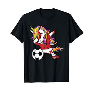 TeeIsle Maroc Football Unicorn Dabbing Licorne Maroc Football Drapeau Marocain T-Shirt - Publicité