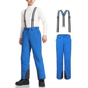 aoli ray Pantalon de Ski Homme Imperméable avec Bretelles Amovibles Pantalon de Snowboard Sangle Réglable Coupe l'hiver Bleu Royal S - Publicité