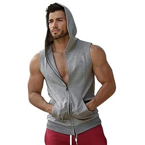 LANSKIRT Débardeur a Capuche Homme Musculation Tank Top sans Manches Maillot Sweatshirt sans Manche Hoodies Sleeveless T-Shirt Fitness Bodybuilding Sport Fitness Unterhemden Sweats de Gym - Publicité