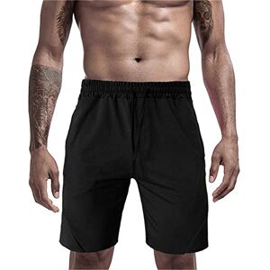 Atractivoll Shorts de Sport, Short de Course Séchage Rapide Pantalon Court Respirant Sport Sweatpants Shorts de Sport Homme avec Poche Shorts de Fitness Marathon Jogging Noir, XXL - Publicité