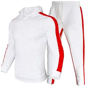 amropi Survêtement Homme Sweat à Capuche et Pantalon Ensemble Jogging de Sport 2 Pièces (Blanc,XXL) - Publicité