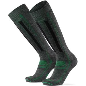 DANISH ENDURANCE Chaussettes de Ski en Laine Mérinos Thermorégulante, Renforcées, Homme Femme Gris Foncé/Vert 43-47 - Publicité