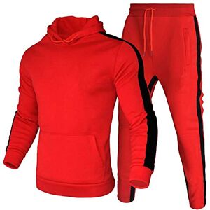 amropi Survêtement Homme Sweat à Capuche et Pantalon Ensemble Jogging de Sport 2 Pièces (Rouge,XXL) - Publicité