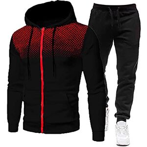 AYAZER Survêtements Homme, Ensemble Sport Sweat à Zippé Veste à Manches Longues et Pantalon de Jogging Ensemble Jogging Pantalon Sport Homme Survêtements Homme de Foot Jogging Homme 5xl Noir XXL - Publicité