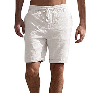 Take Idea Short de plage pour homme en coton et lin Short de sport respirant Short de course Bermuda Pantalon de jogging Short d'été, beige, XXL - Publicité
