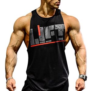 Befox Mens GYMNASE Muscle Workout T-shirt Bodybuilding Tank Top Sport Blouse Fitness Jogging, Noir, XX-Large - Publicité