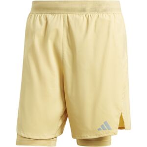 adidas Short 2 en 1 entraînement HIIT HEAT.RDY - Homme - 2xl 7";s 9";m 9";s 7";xs 5";xl 5";m 7";xl 9" - Beige - Publicité