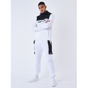 Project X Paris Bas de Jogging style cargo bicolore - Couleur - Blanc, Taille - M