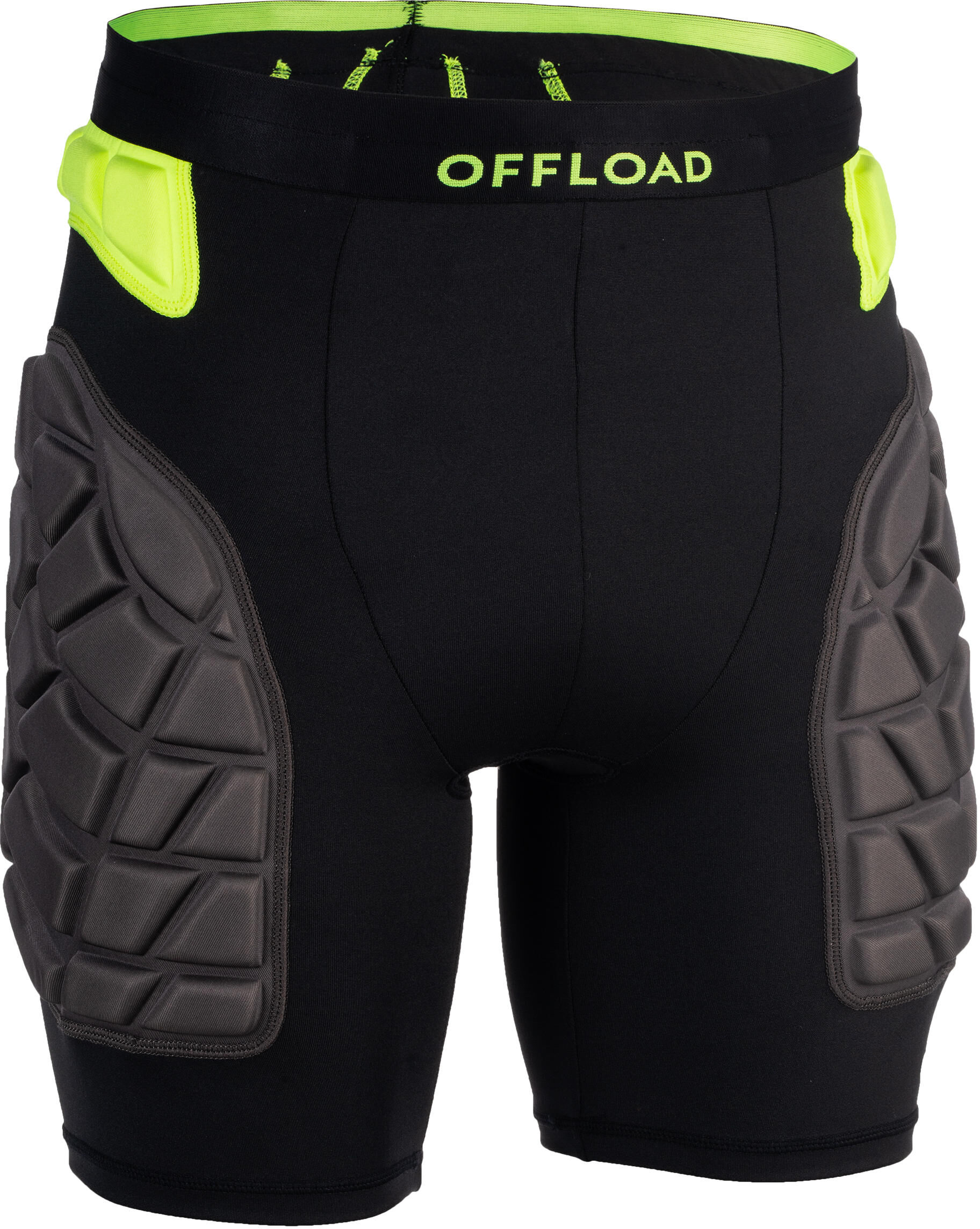 OFFLOAD Sous-short de protection rugby homme R500 noir jaune - OFFLOAD - 48 XL