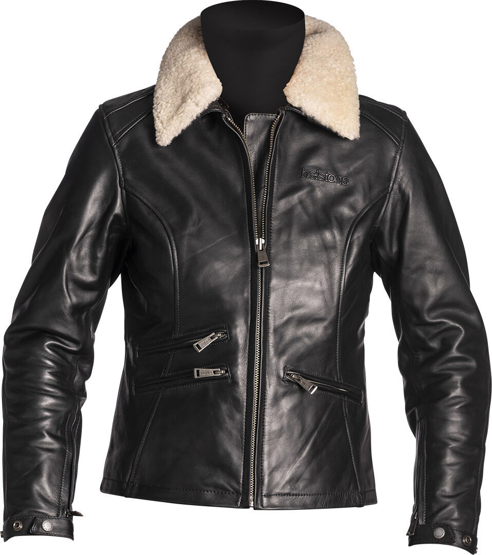 Helstons Jane Veste en cuir de moto de dames Noir taille : M