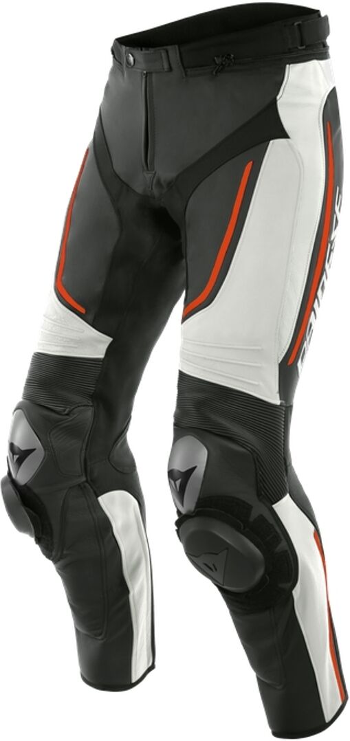 Dainese Alpha Pantalon en cuir de moto Noir Blanc taille : 54