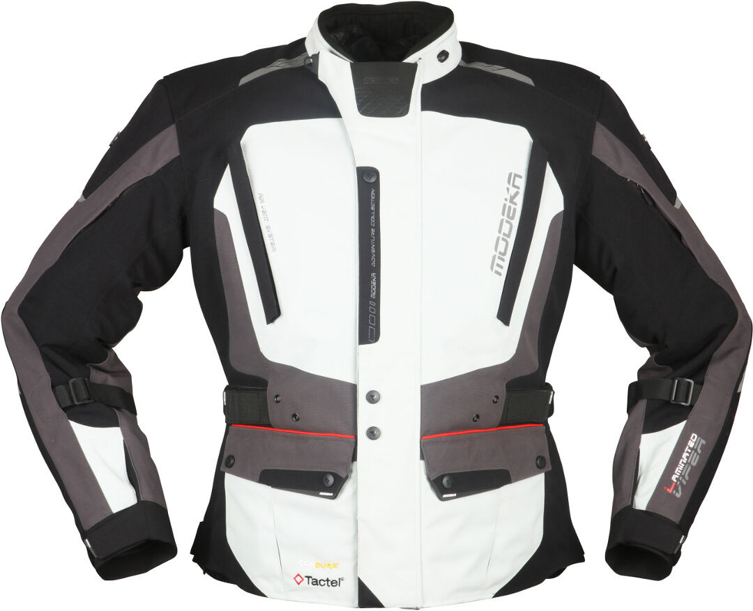 Modeka Viper LT Veste textile de moto Noir Gris taille : 4XL