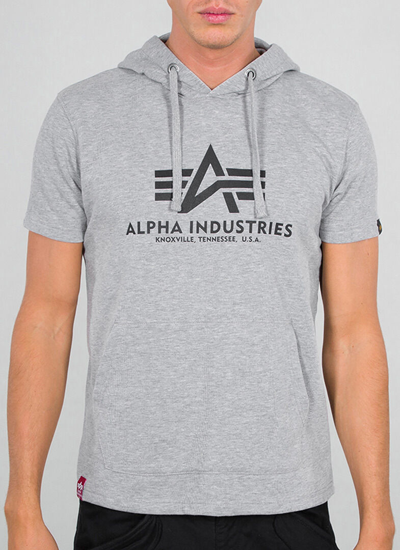 Alpha Industries Basic Hooded T-Shirt Gris taille : M