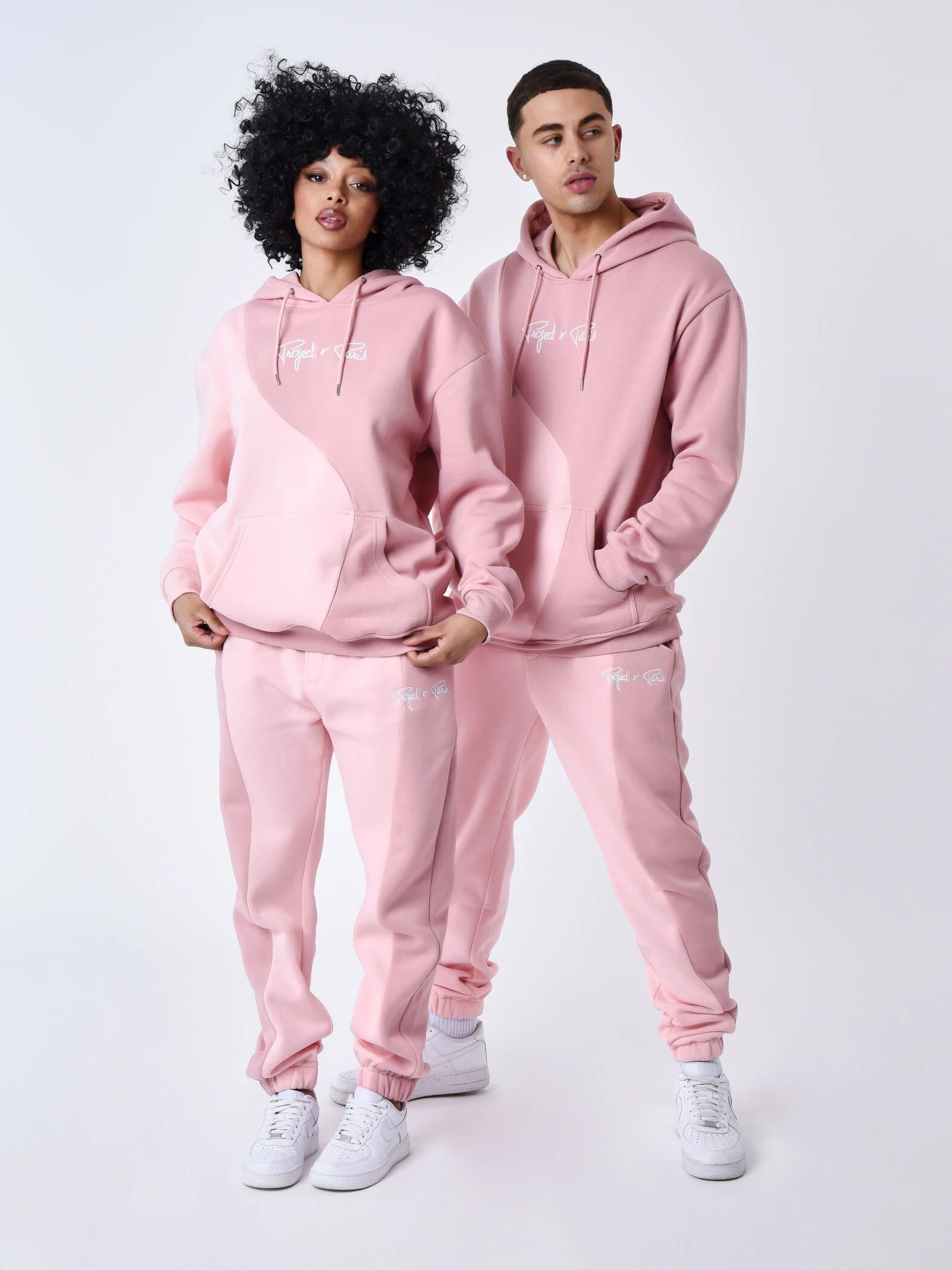 Project X Paris Bas de jogging bicolore style vague - Couleur - Rose, Taille - XL