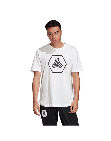 adidas t-shirt tan big logo  - white