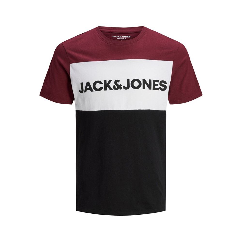 jack & jones ανδρικό t-shirt logo blocking tee ss noos  - bordeaux