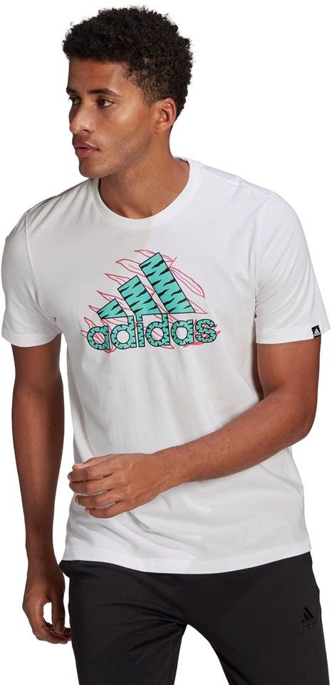 adidas ανδρικό t-shirt jungle logo graphic  - white-turq