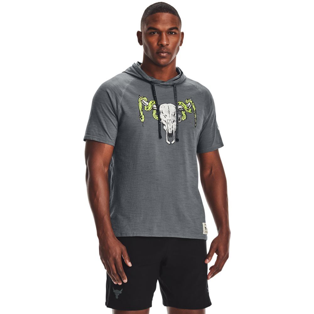 under armour ανδρικό t-shirt project rock charged cotton  - charcoal
