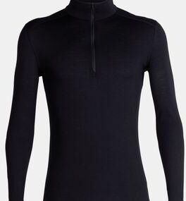 Icebreaker Mens 200 Oasis Long Sleeve Half Zip Top Black Size: (L)