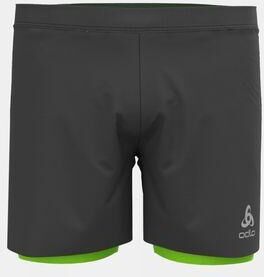 Odlo Mens Zeroweight 5inch 2-in-1 Short Black/Lounge Lizard Size: (XL)