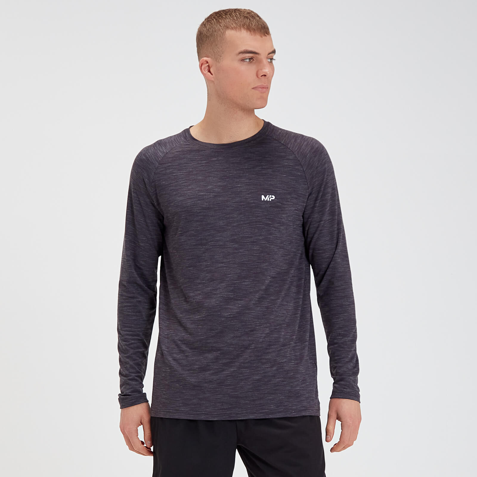 MP Men's Performance Long-Sleeve T-Shirt - Black Marl - XXS