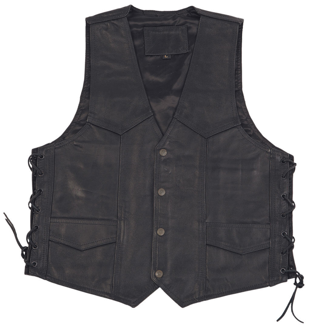 Modeka 1653 Leather Vest  - Black