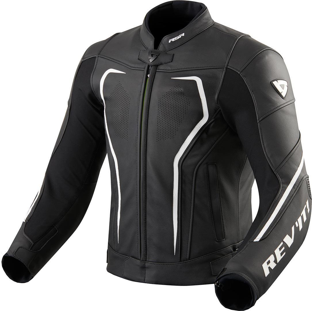 Revit Vertex Gt Motorcycle Leather Jacket  - Black White