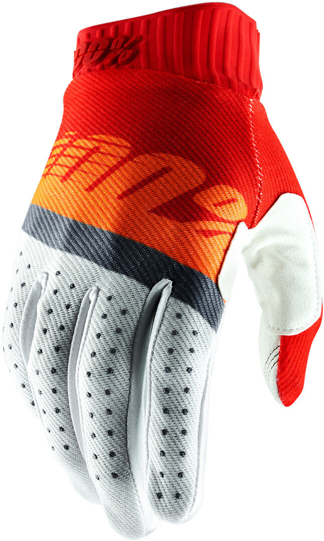 100% Ridefit Gloves  - White Red