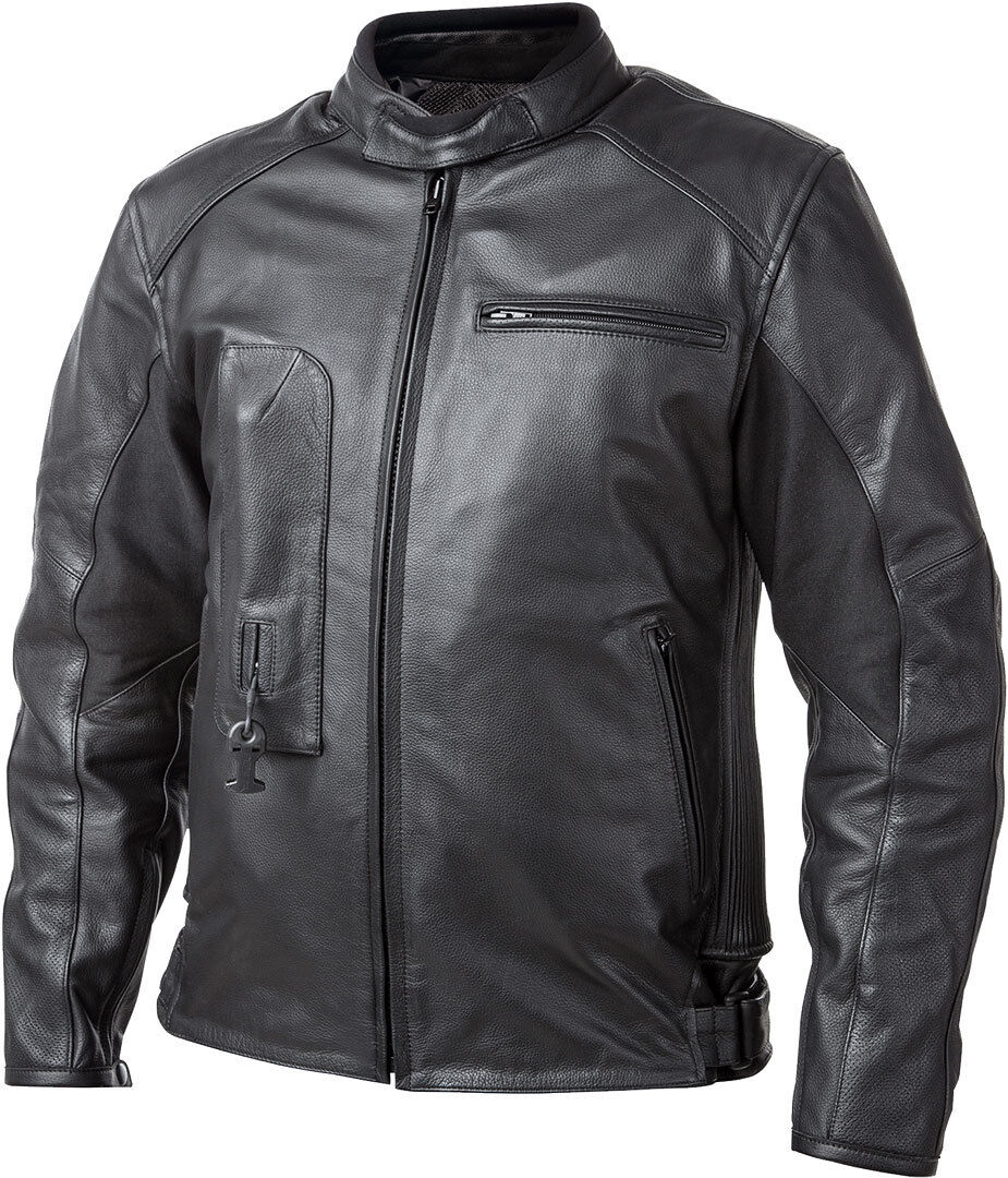 Helite Roadster Airbag Motorcycle Leather Jacket  - Black