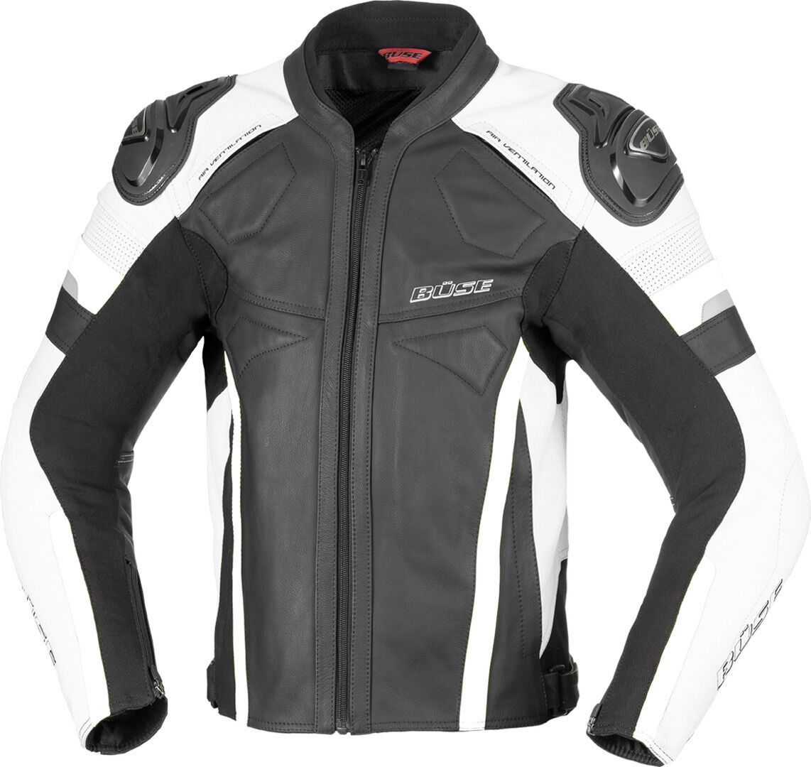 Büse Monza Motorcycle Leather Jacket  - Black White