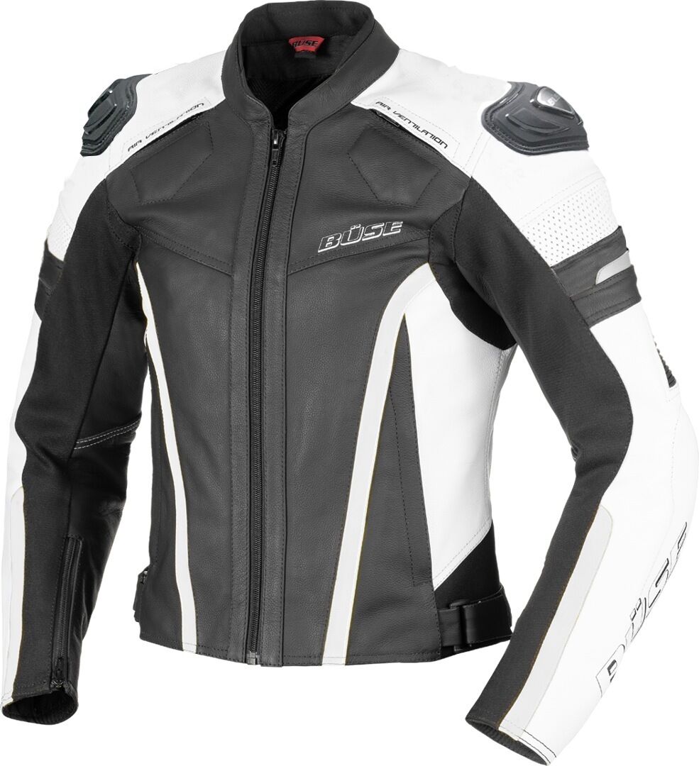 Büse Monza Ladies Motorcycle Leather Jacket  - Black White