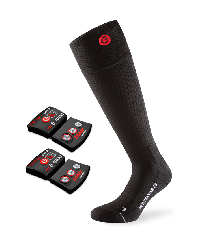 Lenz Set Lithium Battery Pack Rcb 1200 + 4.0 Heatable Socks  - Black