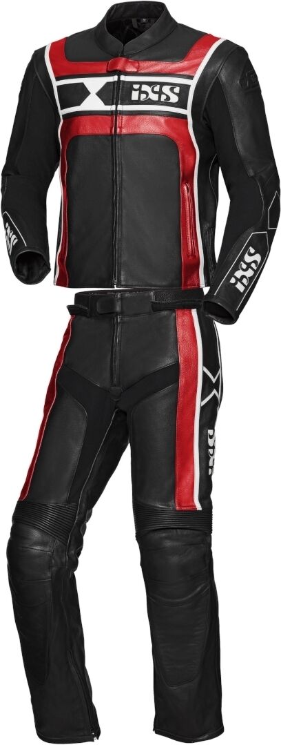 Ixs Sport Rs-500 Two Piece Motorcycle Leather Suit  - Black White Red