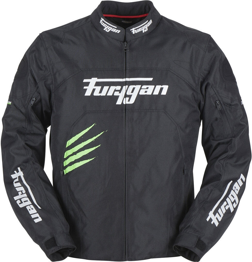 Furygan Rock Motorcycle Textile Jacket  - Black Green