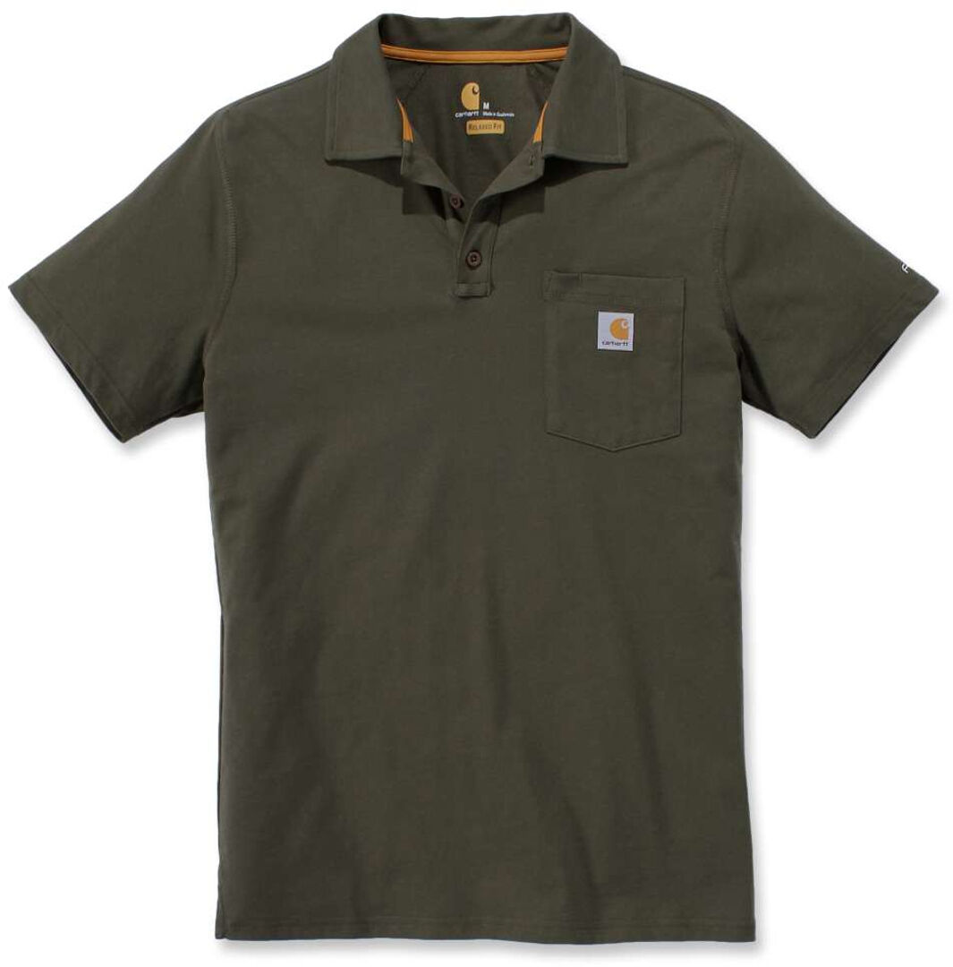 Carhartt Force Delmont Pocket Polo Shirt  - Green